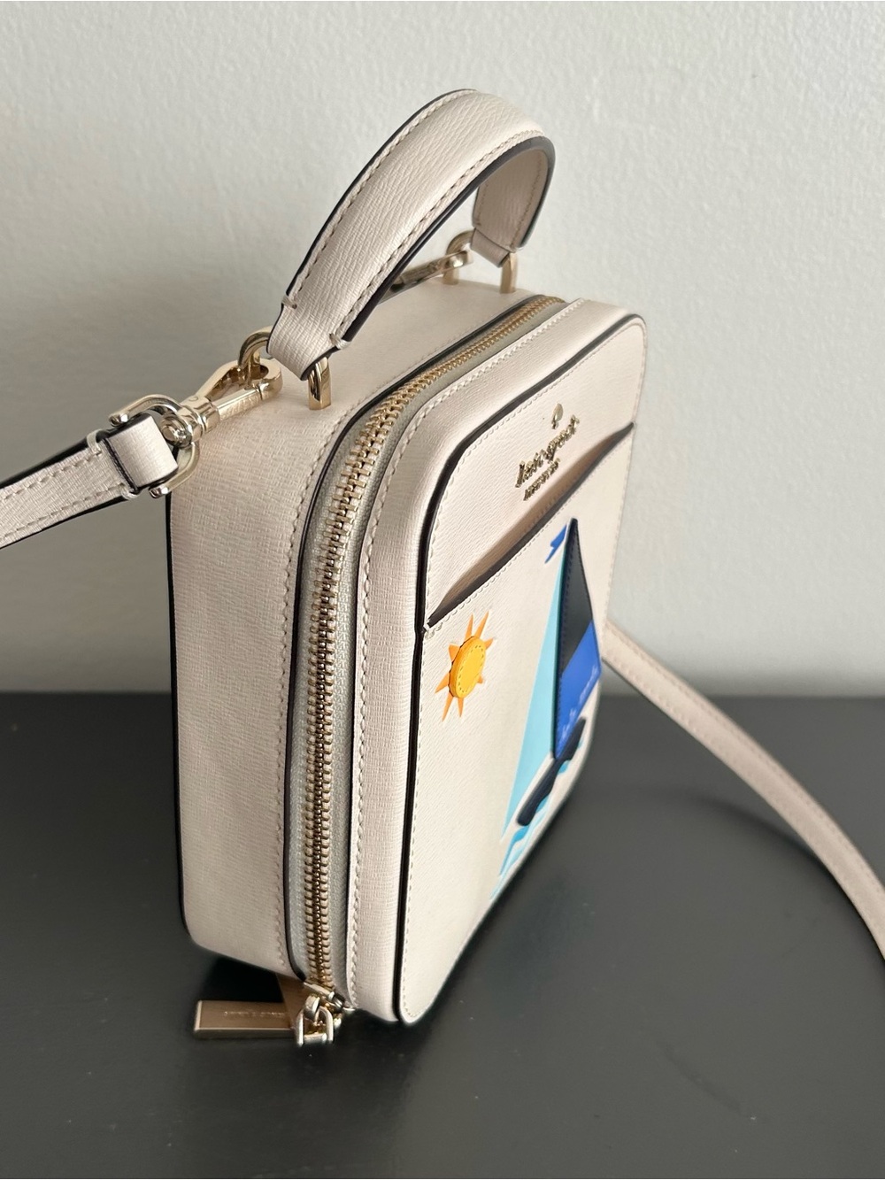 Rare Kate Spade New York Set Sail Sailboat Vanity Crossbody Novelty Bag - Picture 6 of 14
